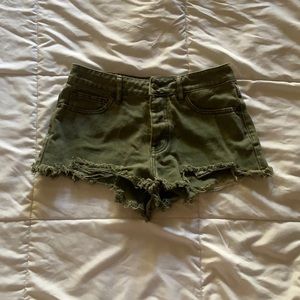 Brandy Melville green denim shorts
